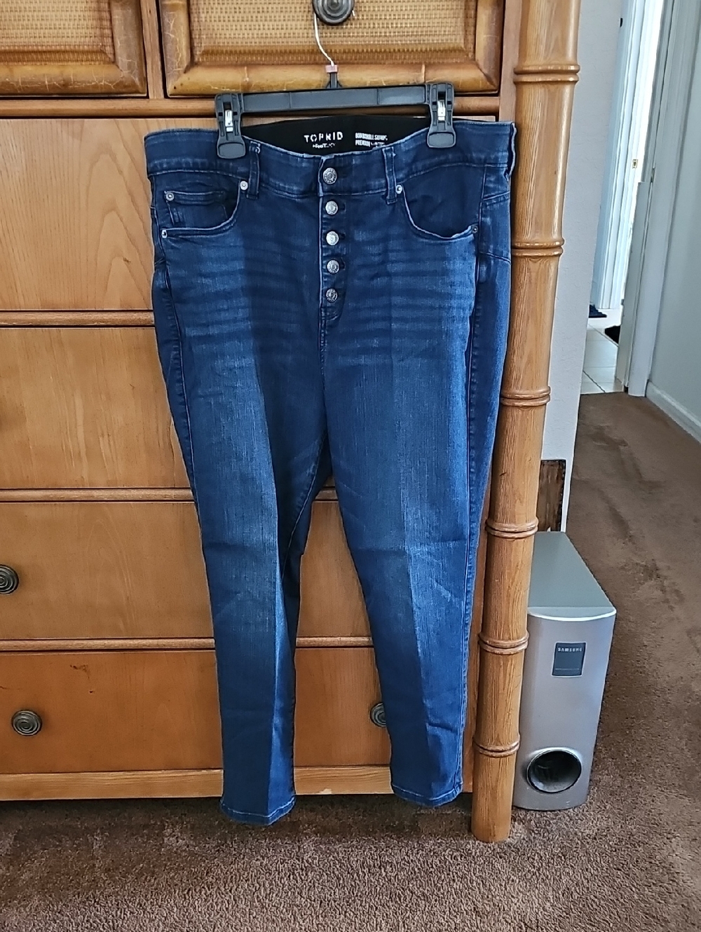 torrid Dark Blue Skinny High-Rise Button-Fly Jeans